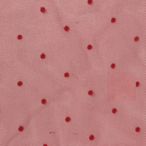 Dotted Flocked 100% Polyester Mesh Fabric