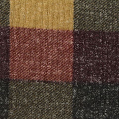 Bold Plaid Viscose Polyester Stretch Chunky Knit Fabric