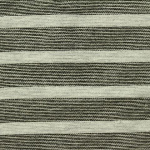 Charcoal Horizontal-Stripe Ponte Knit, Poly-Cotton