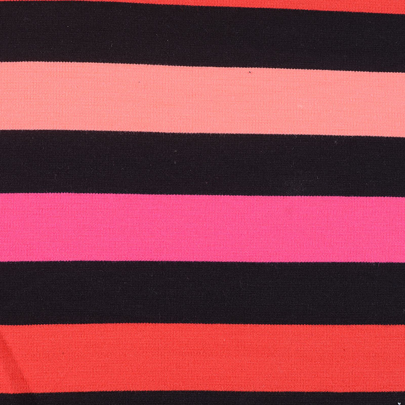 Bold Striped Polyester Viscose Stretch Ponte Knit Fabric