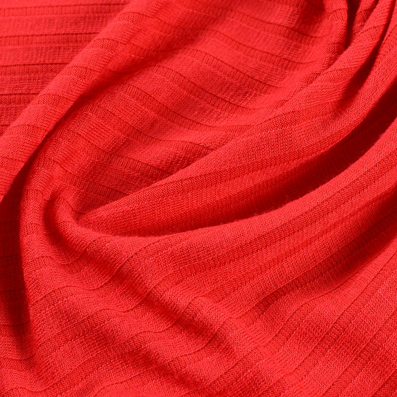 Viscose Polyester Stretch Rib Knit Fabric