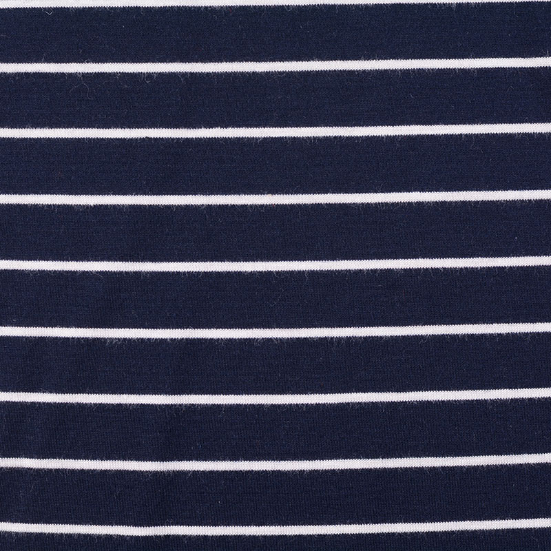 Striped Polyester Viscose Stretch Knit Fabric