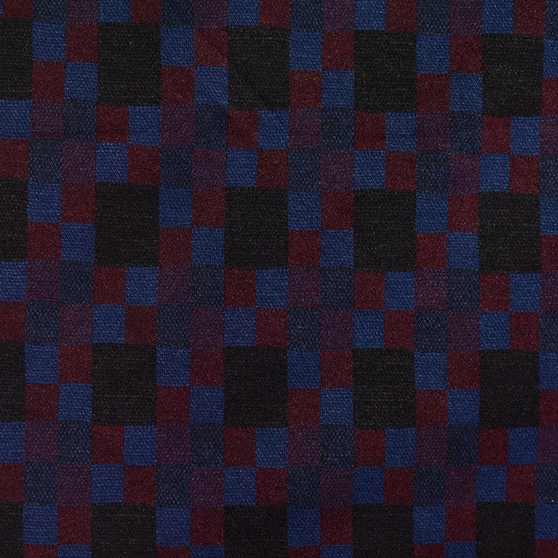 Plaid Polyester Viscose Stretch Knit Fabric