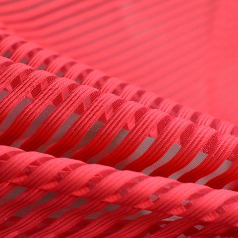 Striped Polyester Stretch Mesh Fabric
