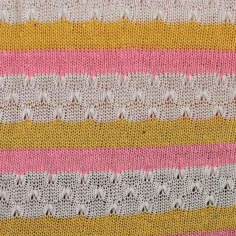 Bold Striped Polyester Cotton Blend Stretch Knit Fabric