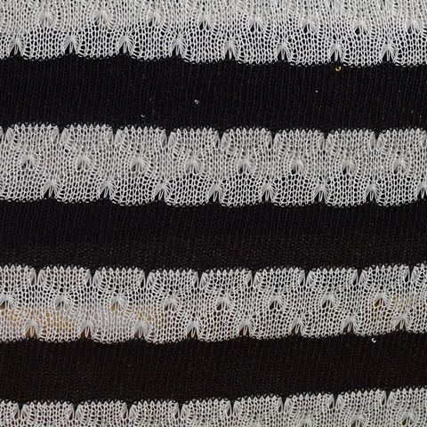 Black Horizontal-Stripe Knit, Poly-Cotton