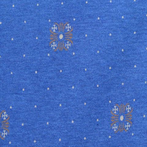 Blue Dots Jacquard, Poly-Viscose