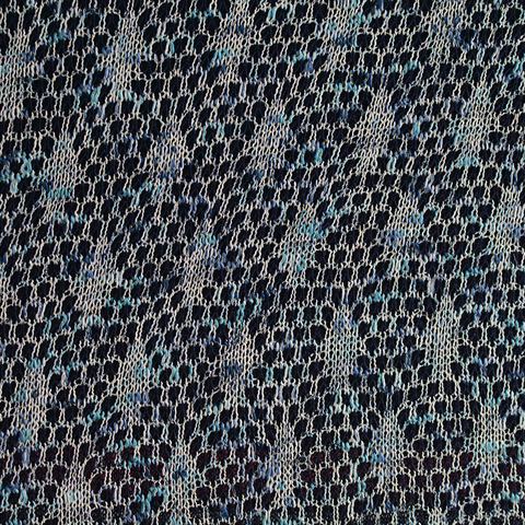 Cream Openwork Interlock Knit, Metallic-Cotton