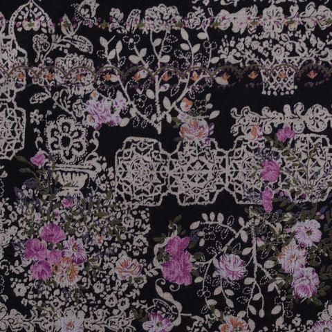 Bold Floral Viscose Polyester Knit Fabric