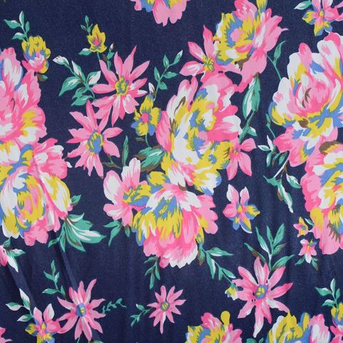 Pink Floral Sateen, Cotton-Poly