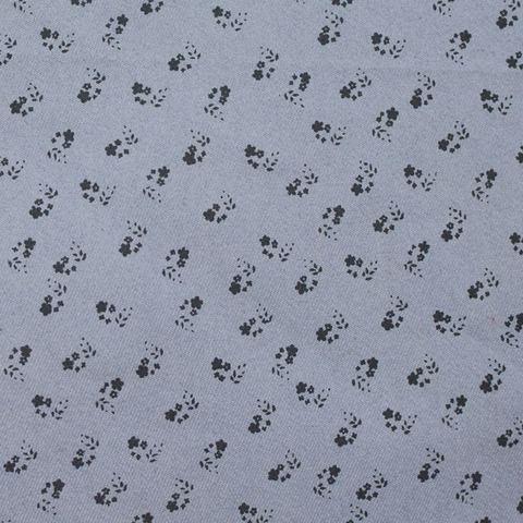 Fine Floral Cotton Polyester Stretch Twill Fabric