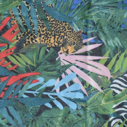 Green Leopard Woven, Poly-Viscose
