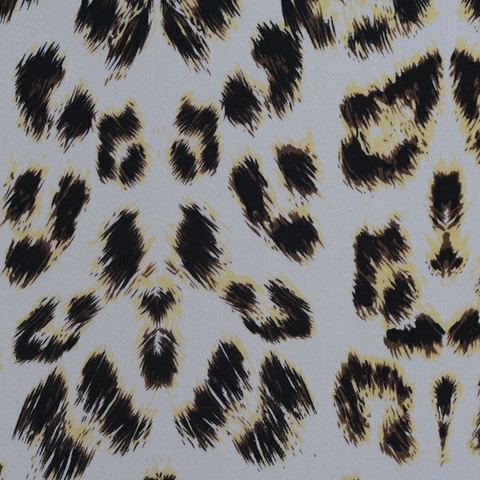Dark Brown Bold-Leopard Sateen, Cotton