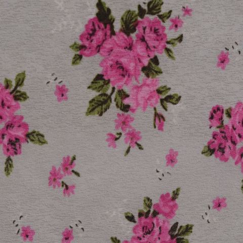 Bold Floral Polyester Stretch Knit Fabric