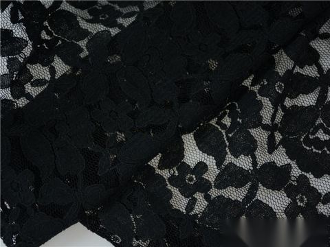 Black Floral Lace, Cotton-Nylon