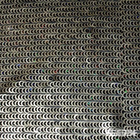 Silver Sequins Mesh, Polyester